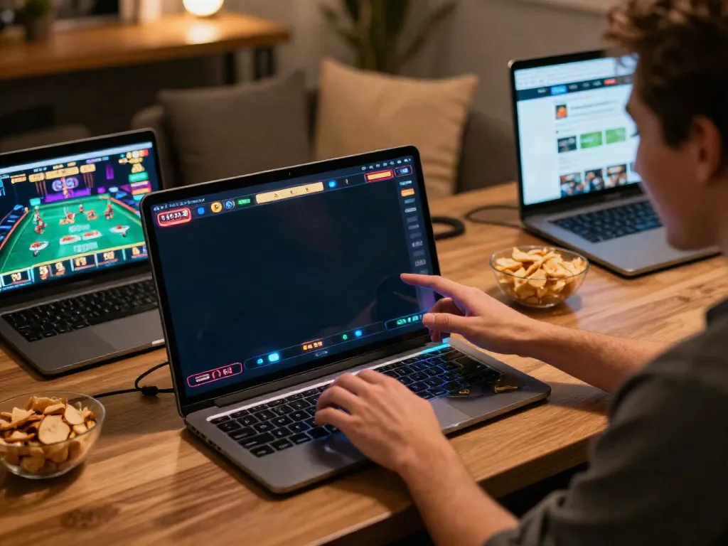 Exciting online gambling scene with a user engaging in slot games on https://rokok88resmi.com