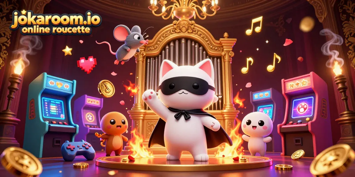 Experience the thrill of jokaroom.io online roulette with vibrant 3D characters and casino elements.